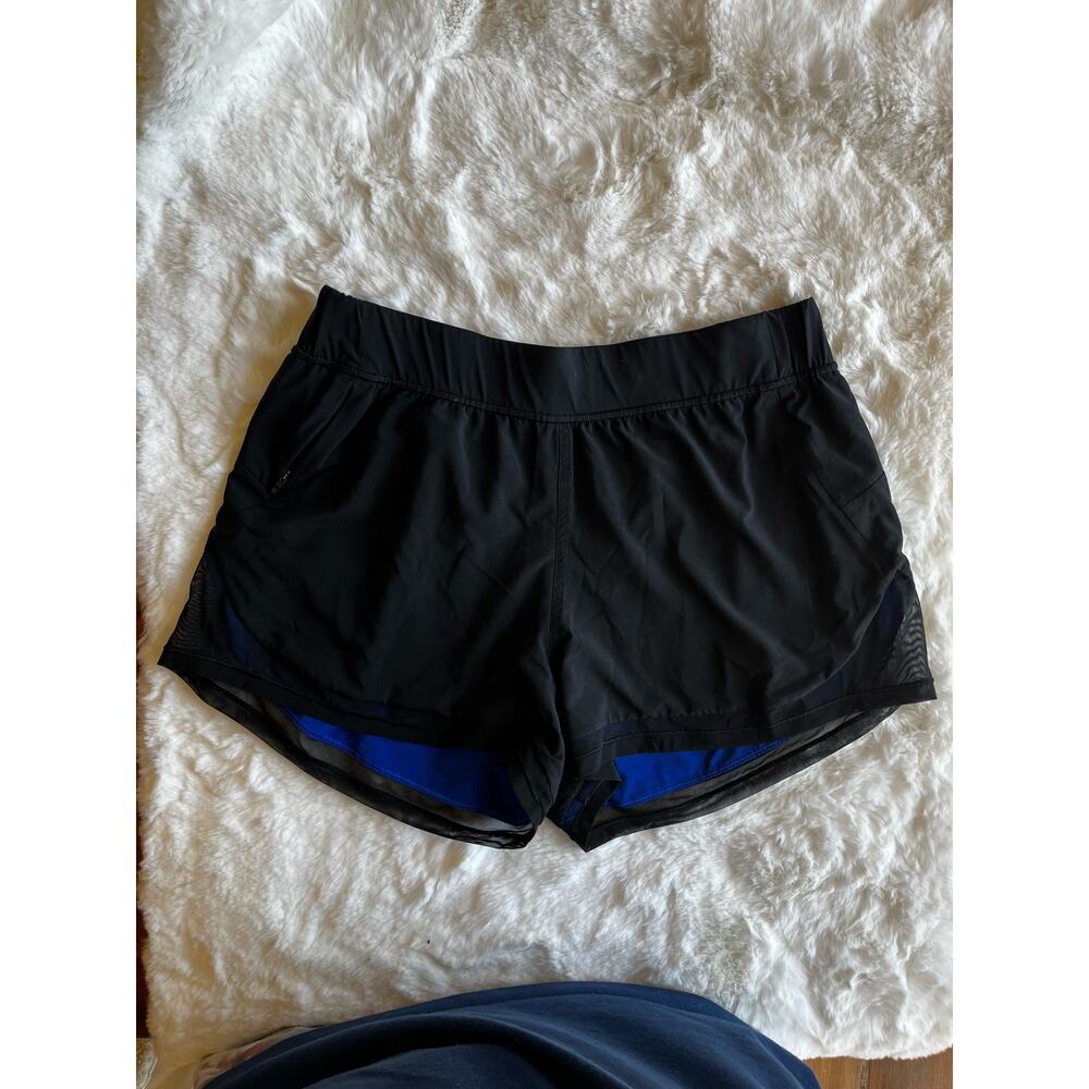Lululemon Two With One Short (Reversible 3") Black / Jet Stream Size 8
